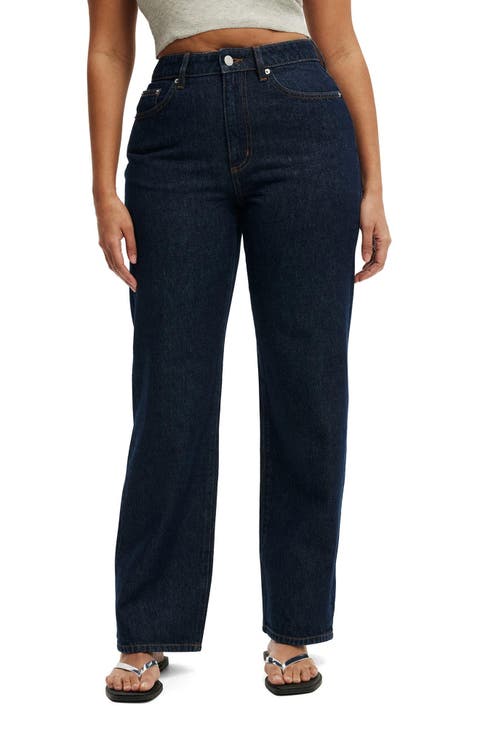 Curvy 91 High Waist Straight Leg Jeans (Aries Blue)