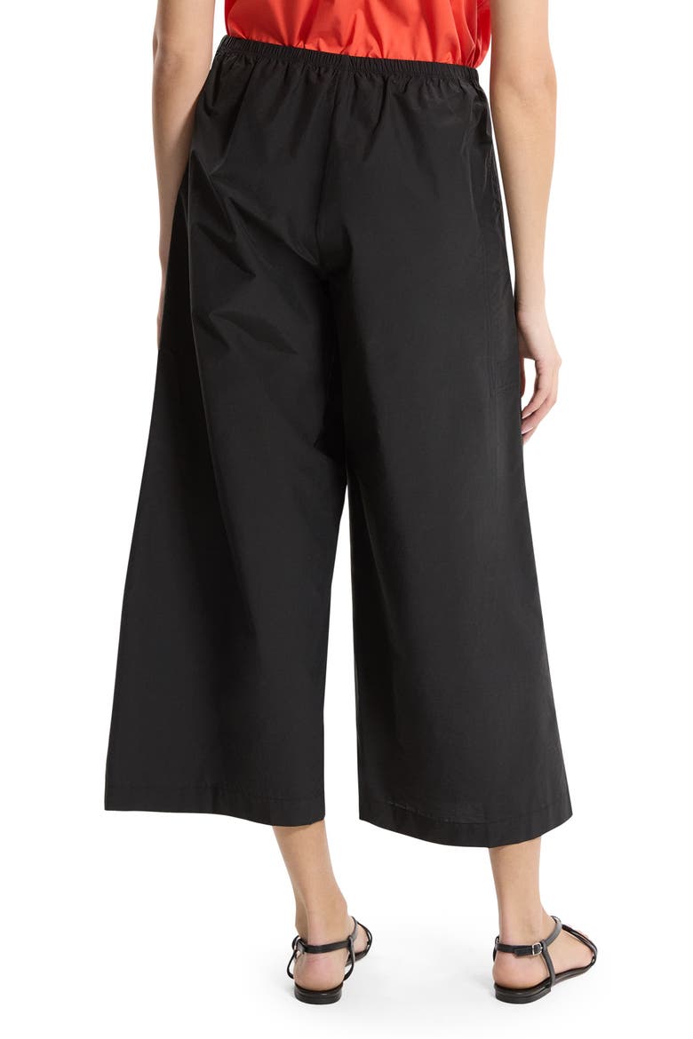 Wide Leg Cotton Blend Crop Pants, Alternate, color, BLACK