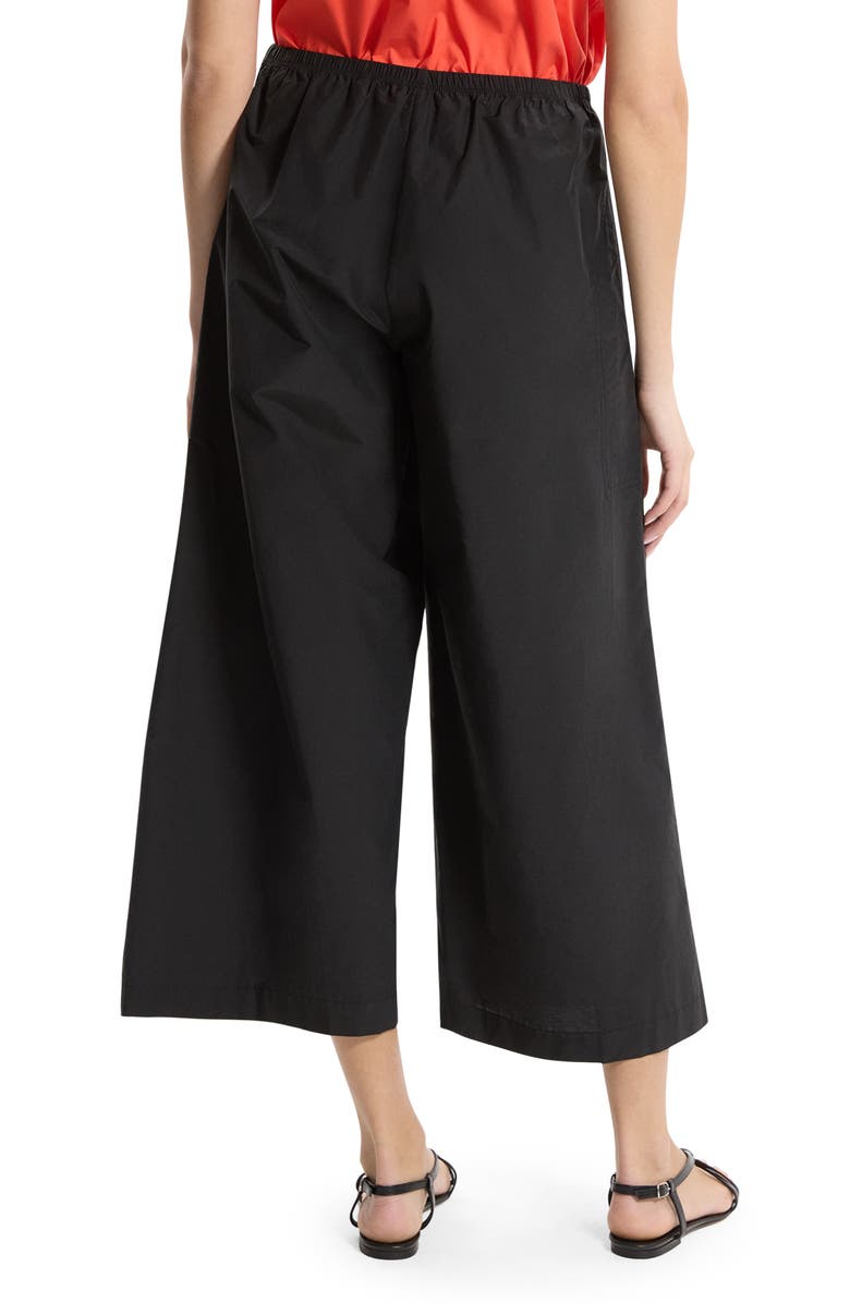 Theory Wide Leg Cotton Blend Crop Paints, Alternate, color, Black