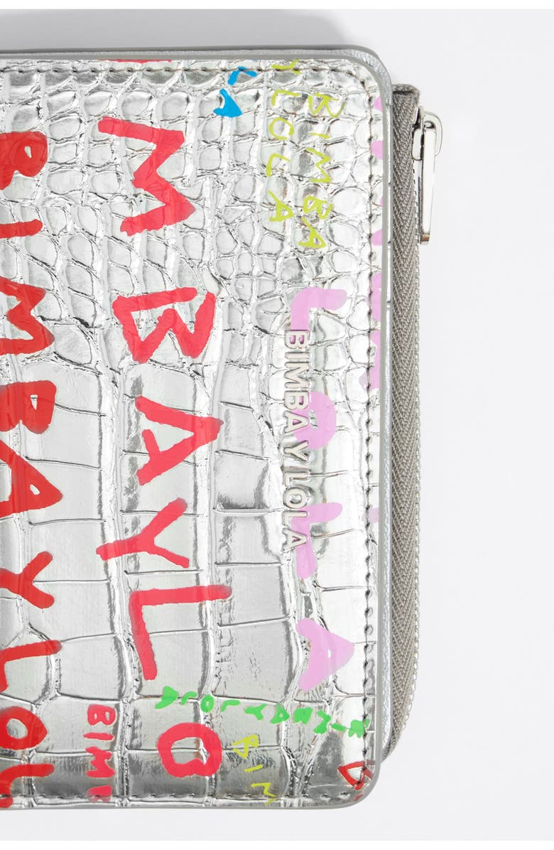 Bimba y Lola Bimba Logo Print Compact Purse, Alternate, color, Silver