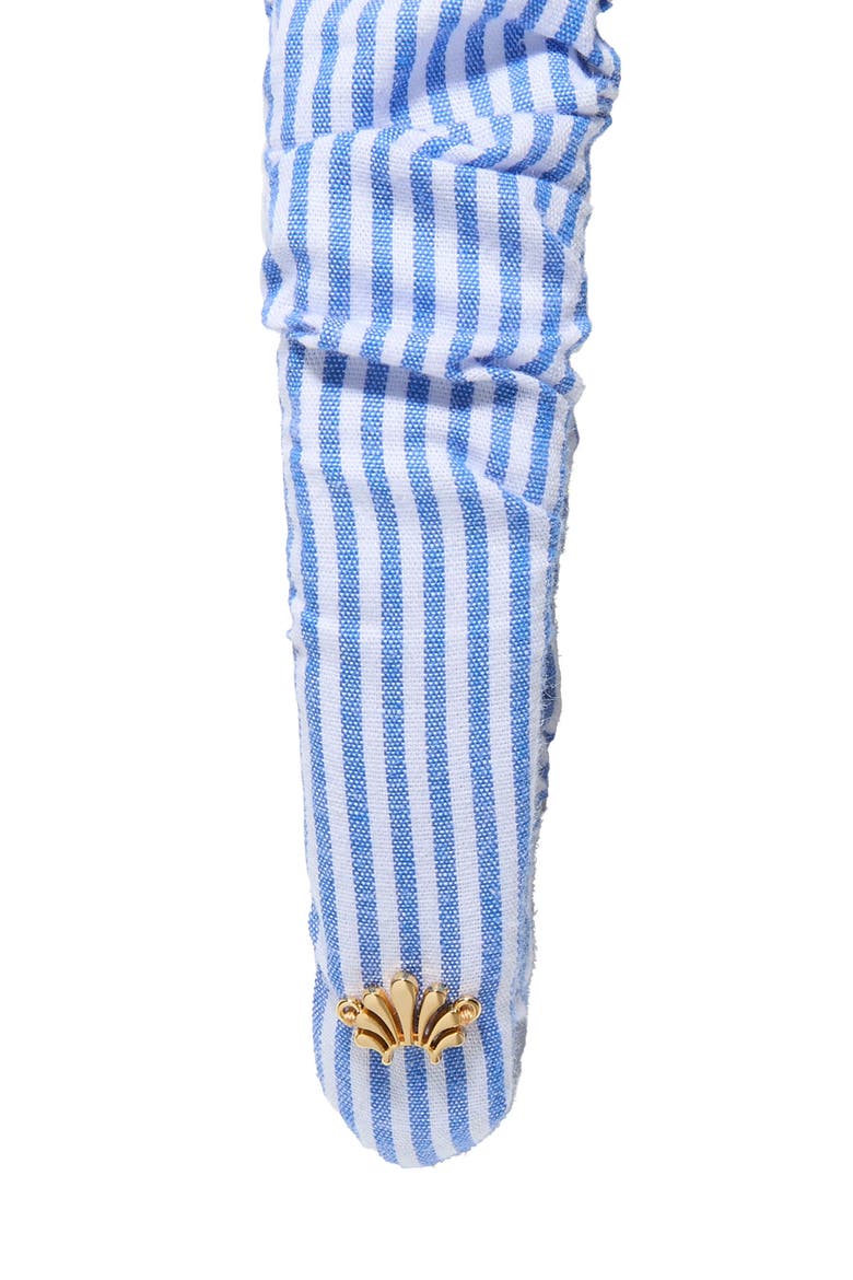 Kelly Cotton Seersucker Headband, Alternate, color, OCEAN SPRAY