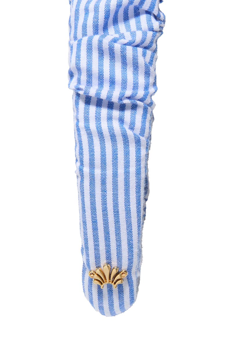 Lele Sadoughi Kelly Cotton Seersucker Headband, Alternate, color, Ocean Spray