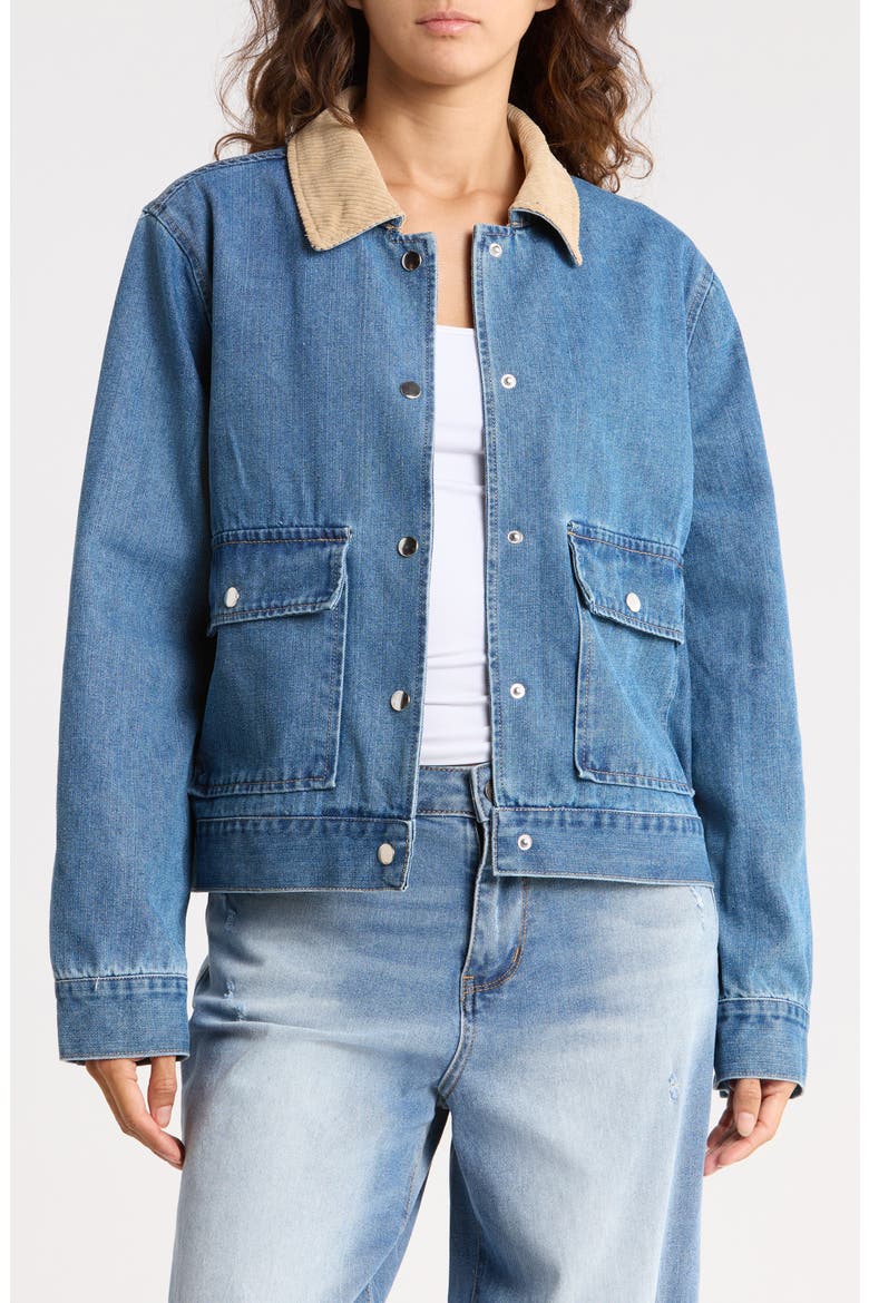 Denim Barn Jacket, Main, color, MEDIUM WASH