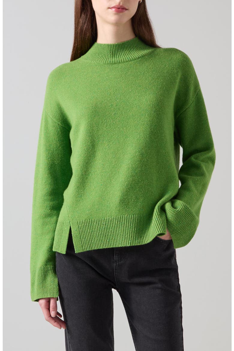 Zoe Mock Neck Sweater, Main, color, GREEN
