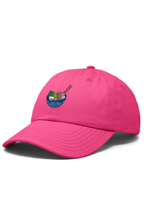Dalix Noodles Embroidered Casual Cap In Hot Pink