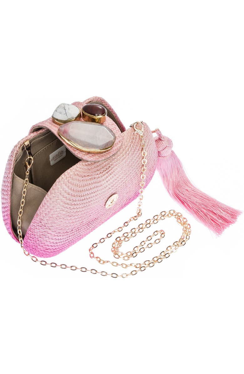 Rafe New York Tamu Embroidered Bean Clutch, Alternate, color, Pink