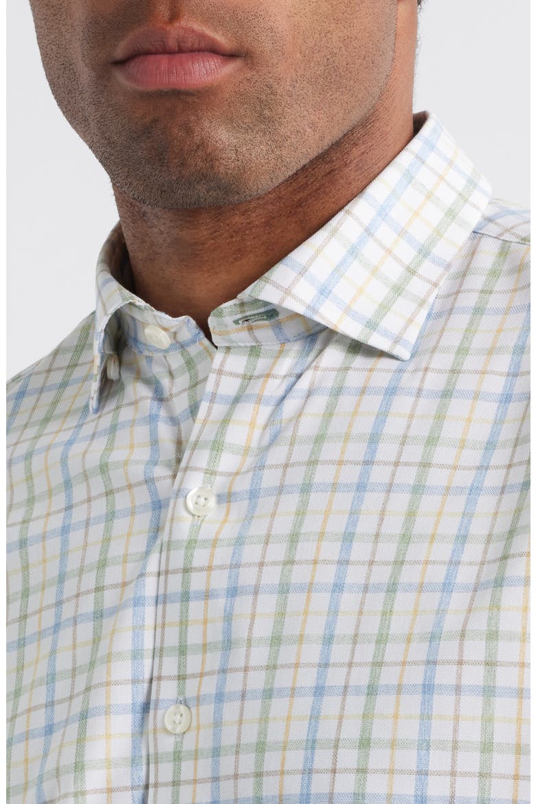 Maarten Plaid Performance Button-Up Shirt, Alternate, color, MOSS