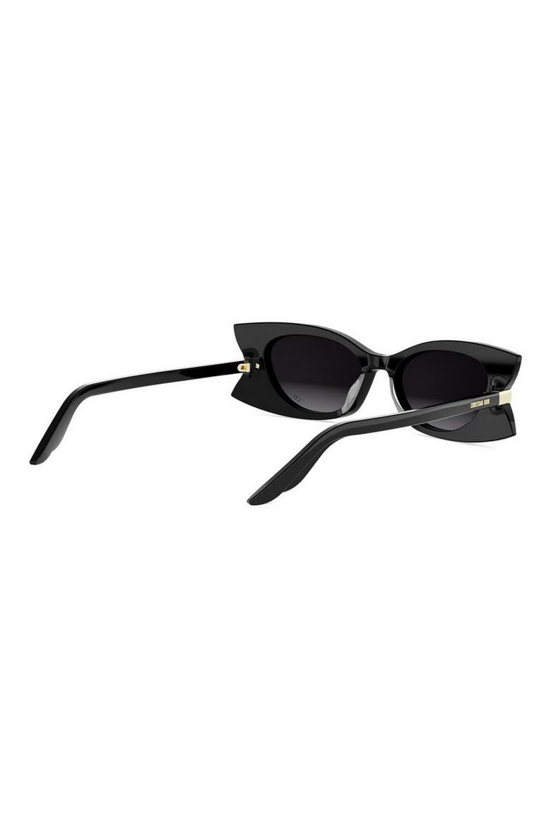 'DiorButterfly S2I 52mm Gradient Butterfly Sunglasses, Alternate, color, SHINY BLACK / GRADIENT SMOKE
