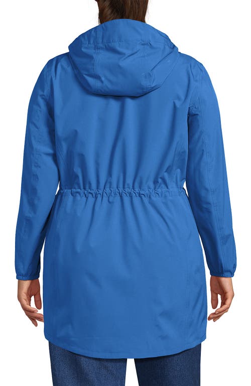 Lands' End Plus Size Squall Packable Waterproof Raincoat In Blue