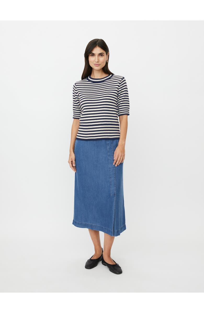 Masai Copenhagen MaFaeleen Striped Short Sleeve Sweater, Alternate, color, Navy Blazer