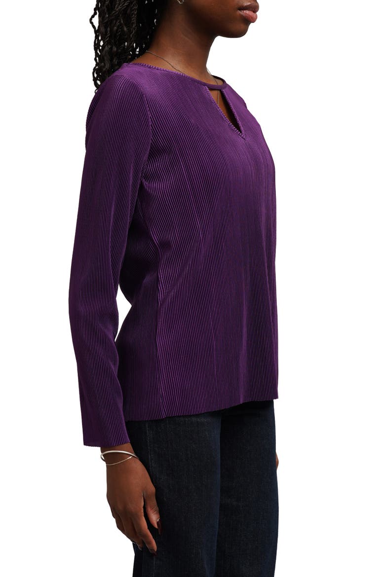 Keyhole Pleated Top, Alternate, color, MULBERRY