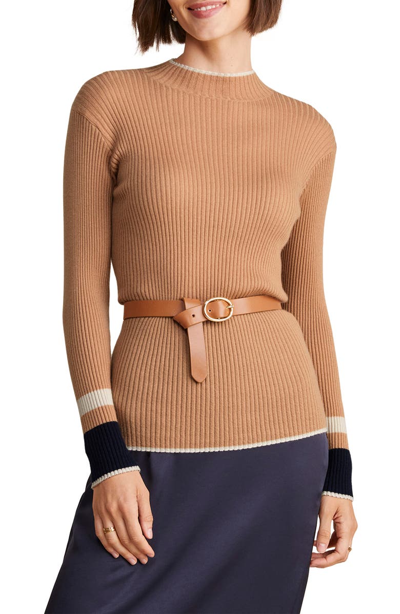 vineyard vines Mock Neck Rib Cashmere Sweater, Main, color, 