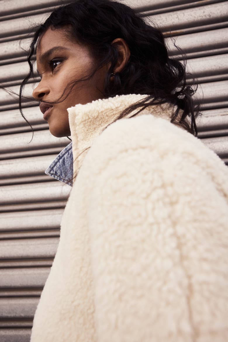 Teddy Jacket, Alternate, color, Light beige