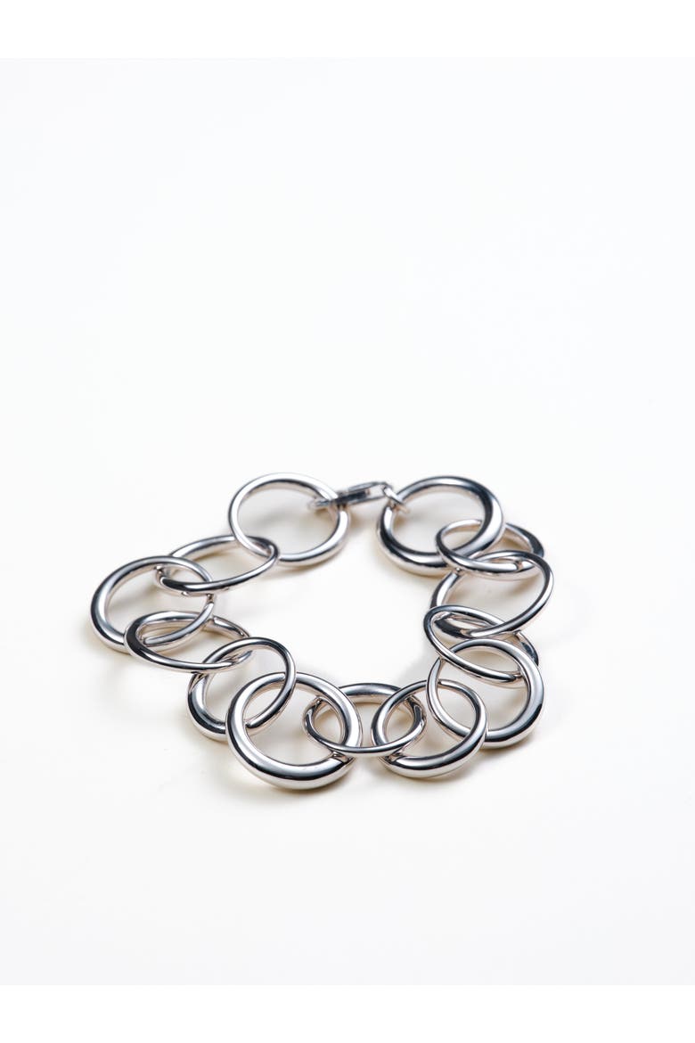 Indy Circle Link Bracelet, Main, color, Recycled Sterling Silver