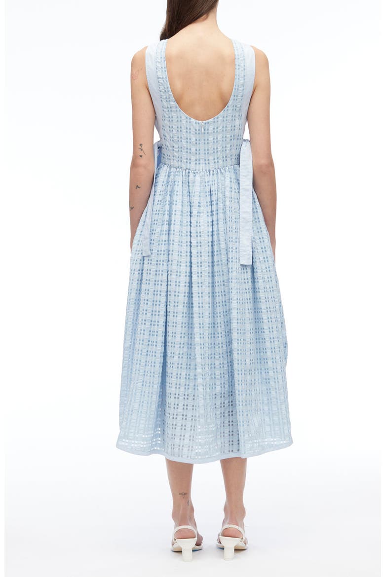 Check Taffeta Sleeveless Midi Dress, Alternate, color, SKY BLUE