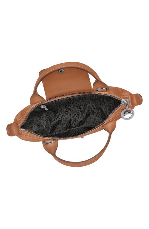 Longchamp Extra Small Le Pliage Xtra Leather Top Handle Bag In Brown