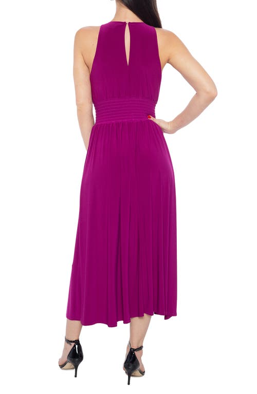 Marina Smocked Waist Jersey Dress In Purple
