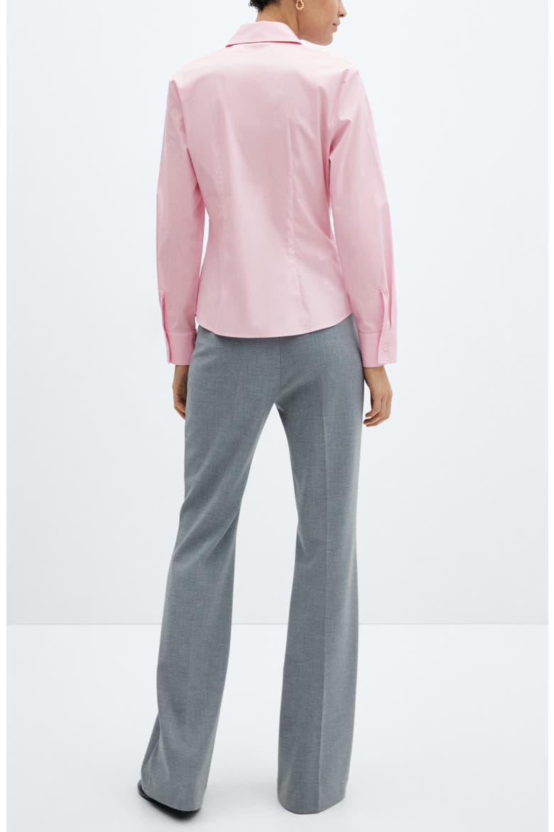 Fitted Stretch Cotton Button-Up Shirt, Alternate, color, PINK