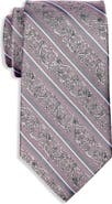 Oak Hill Premium by DXL Big & Tall Striped Silk Tie
