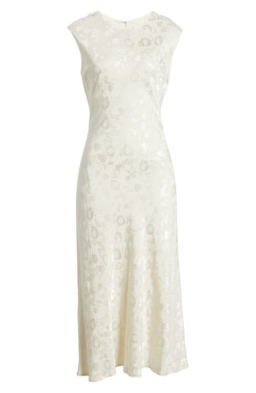 Wayf The Darla Floral Jacquard Cocktail Dress In Beige