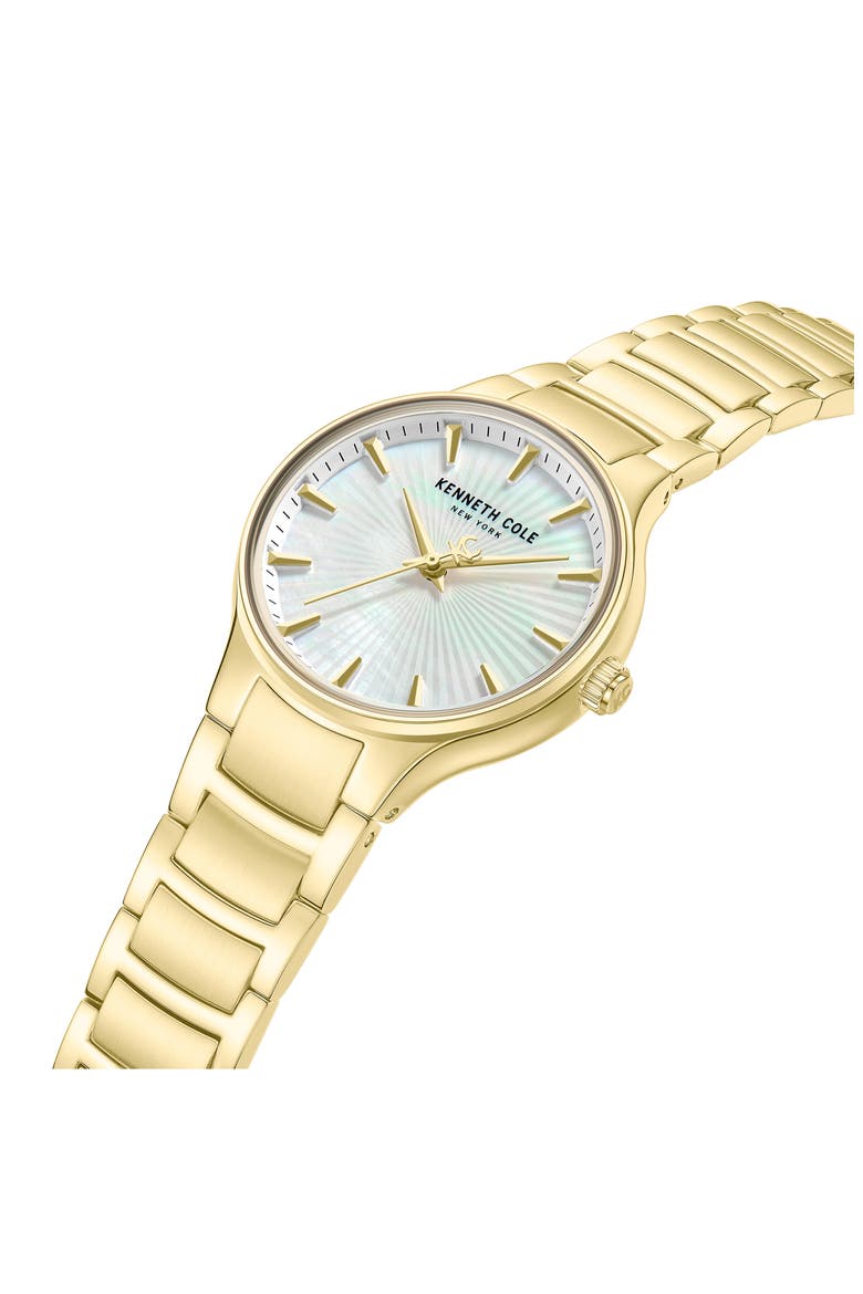 Mother-of-Pearl Dial Bracelet Watch, 34mm, Alternate, color, GOLD