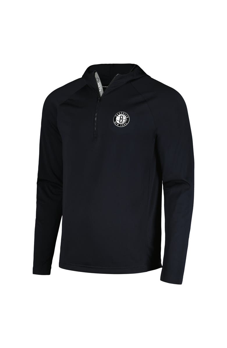 LEVELWEAR Men's Levelwear  Black Brooklyn Nets Zander Hoodie Raglan Quarter-Zip Top, Alternate, color, Black