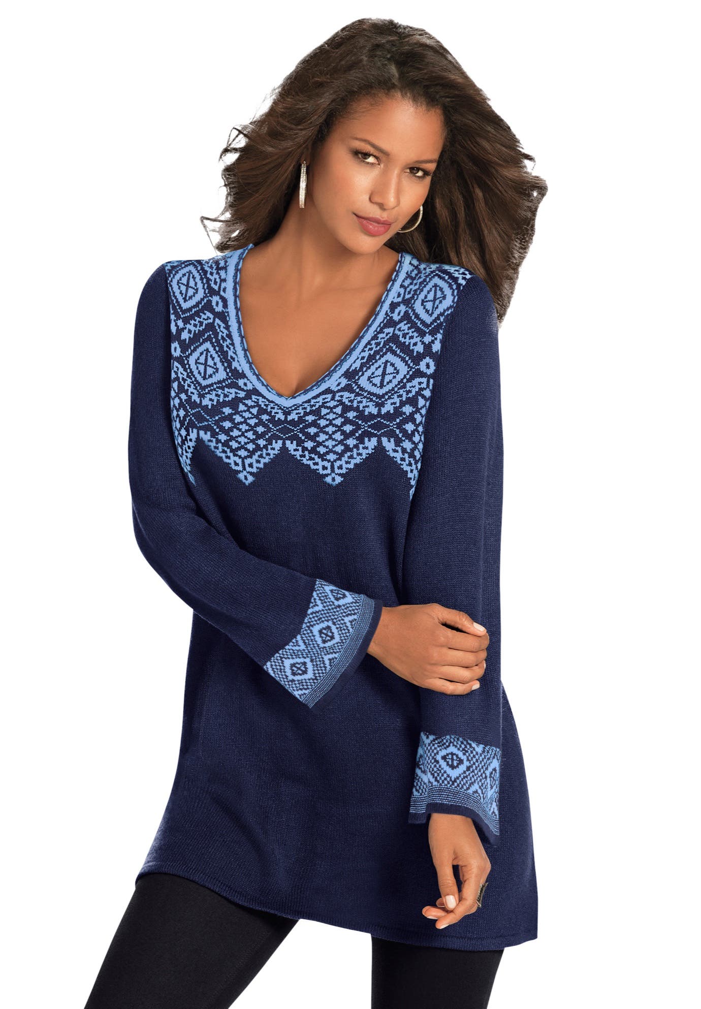 NAVY FRENCH BLUE FAIR ISLE