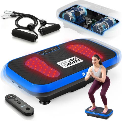 VibraRed Vibration Plate with Red Light 99 Speeds & Resistance Bands