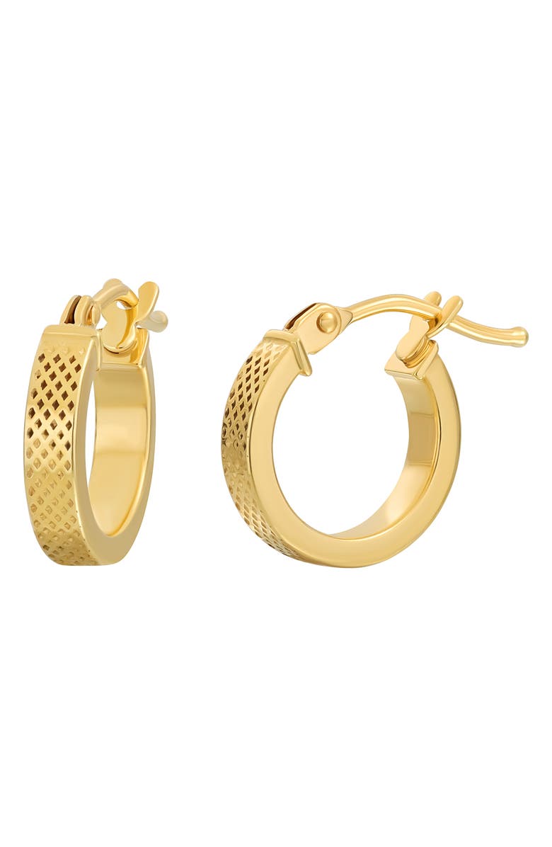 Bony Levy 14K Gold Textured Hoop Earrings, Main, color, 14K Yellow Gold