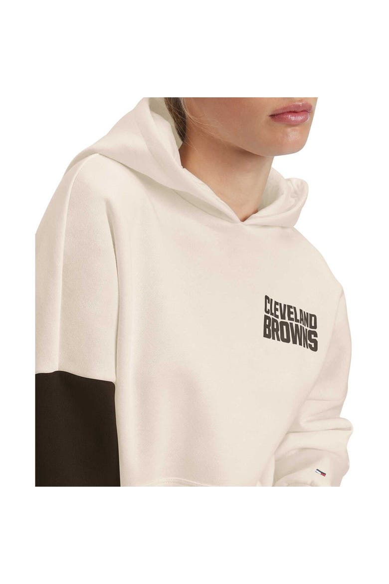 Women's Tommy Hilfiger Cream/Brown Cleveland Browns Harriet Pullover Hoodie, Alternate, color, Cream