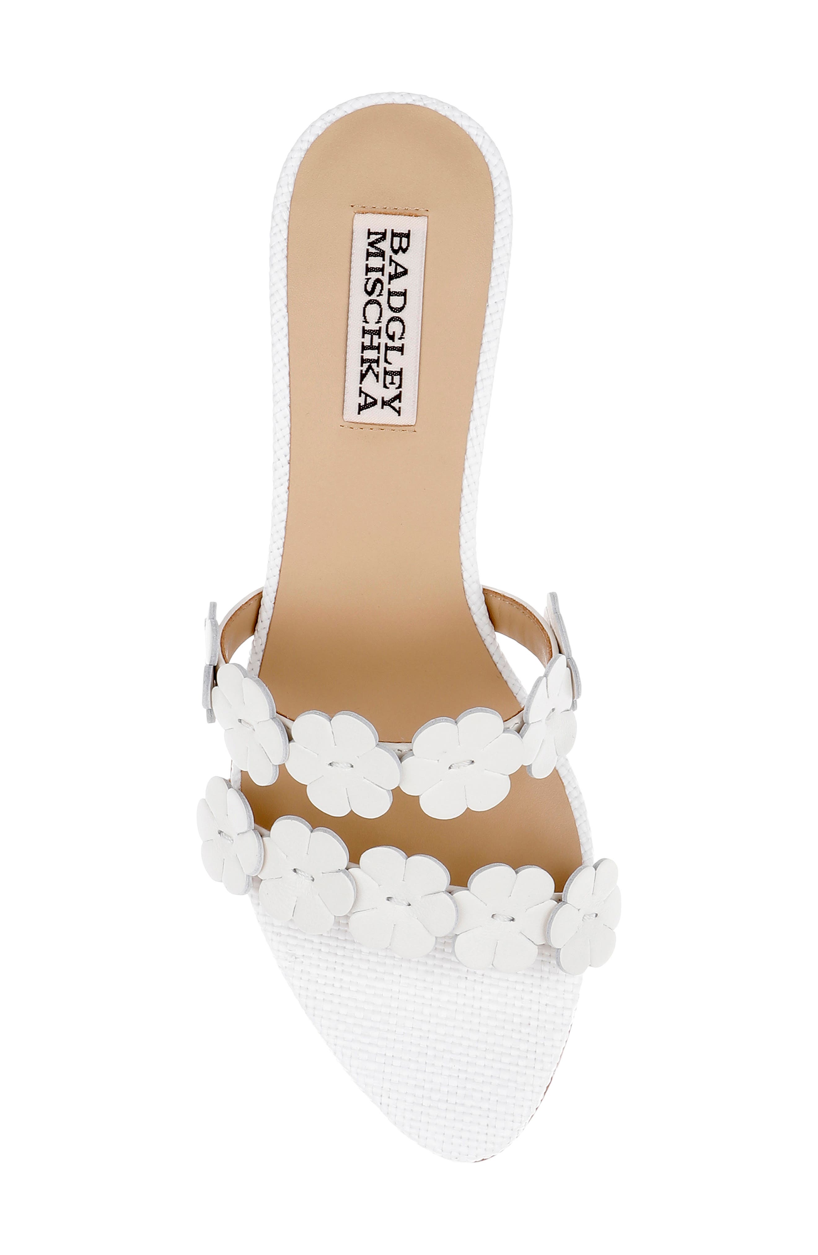 Badgley Mischka Collection Watertown Pointed Toe Slide Sandal, Alternate, color, White Leather