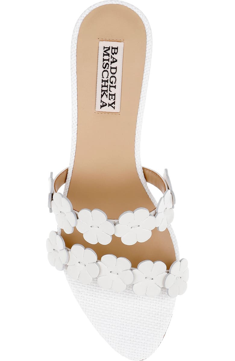 Badgley Mischka Collection Watertown Pointed Toe Slide Sandal, Alternate, color, White Leather