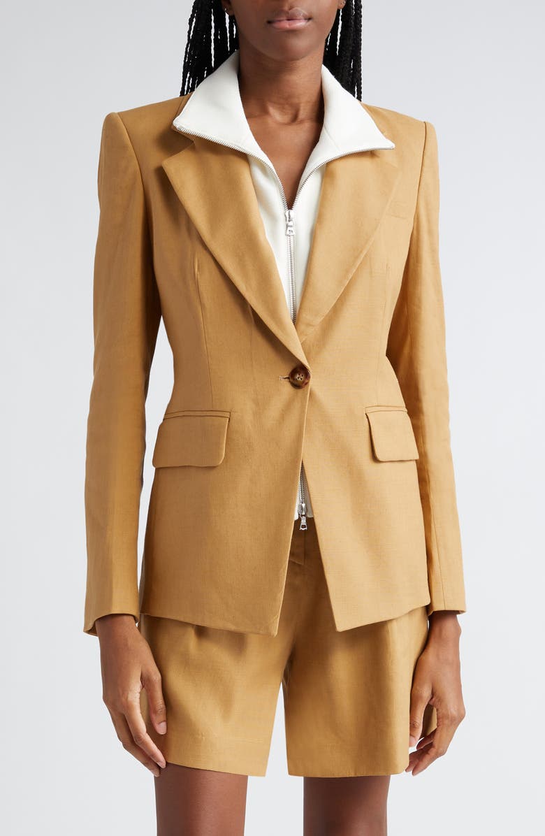Veronica Beard Hayward Linen Blend Dickey Jacket, Main, color, 