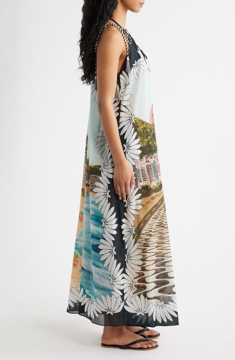 FARM Rio Copacabana Beach One Shoulder Maxi Dress, Alternate, color, Copacabana Beach Mul
