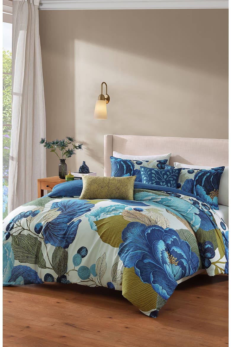 Teal Tapestry Comforter Set, Alternate, color, BLUE