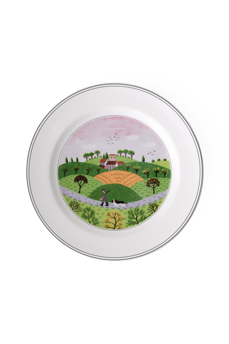 Design Naif Dinner Plate #6 Hunter & Dog, Main, color, None