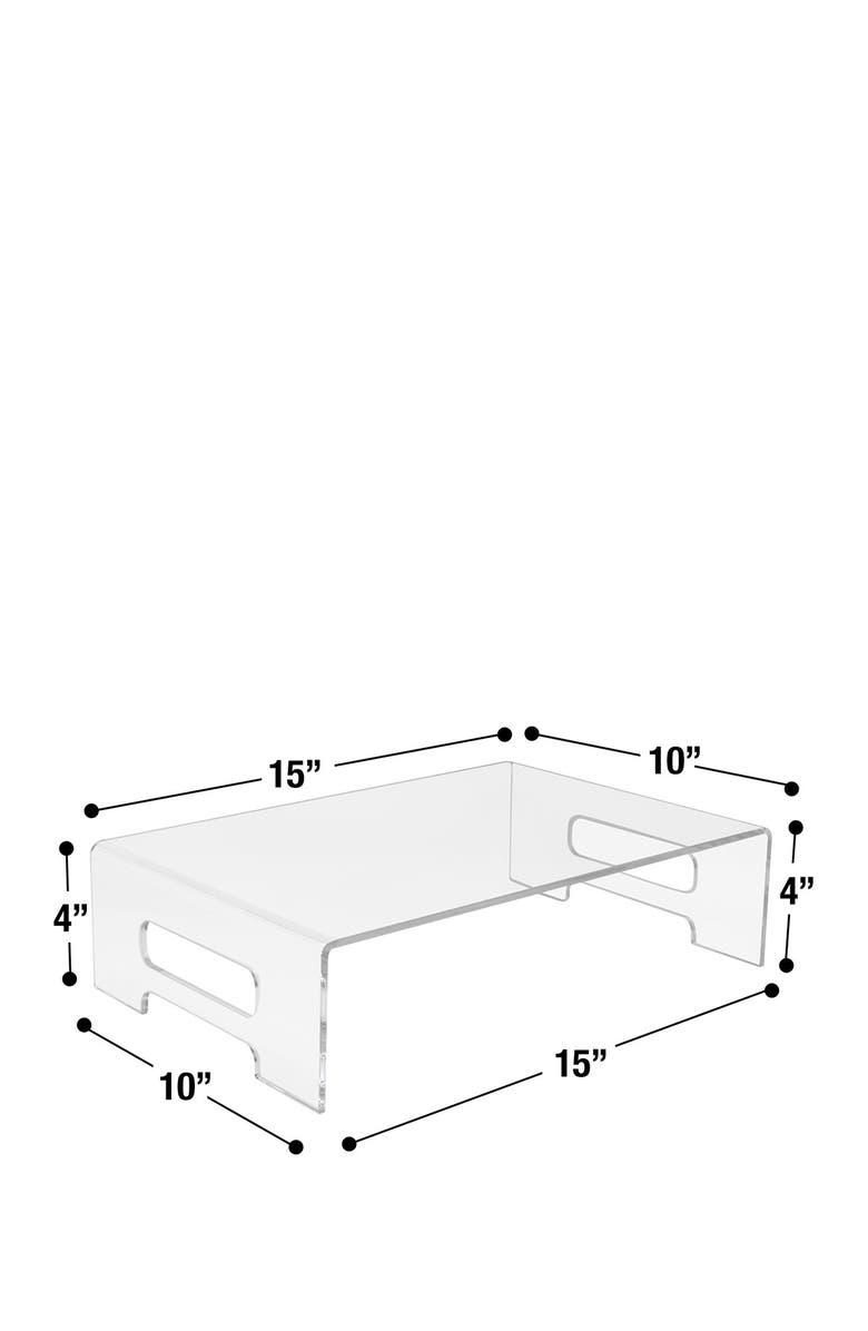 SORBUS Acrylic Clear Desk Display Tray Shelf With Carry Handles Display Risers, Alternate, color,