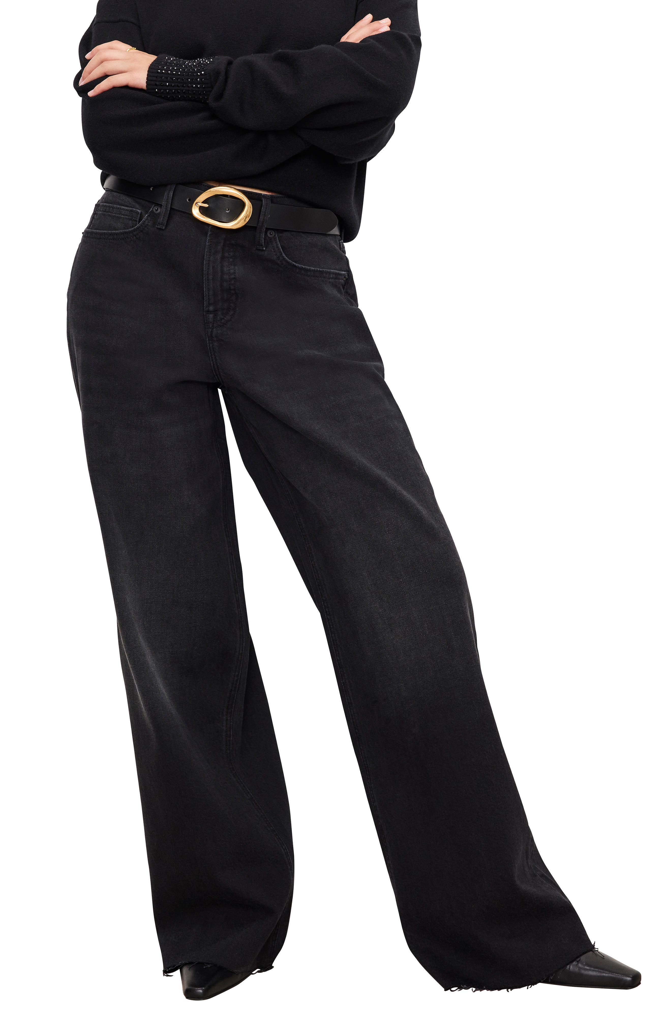 Good American Good Ease Wide Leg Jeans