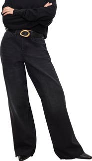 Good American Good Ease Wide Leg Jeans