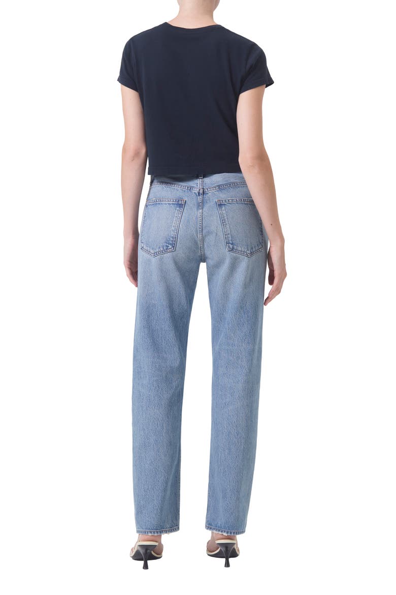 '90s Pinch Waist High Waist Straight Leg Jeans, Alternate, color, INFINITE
