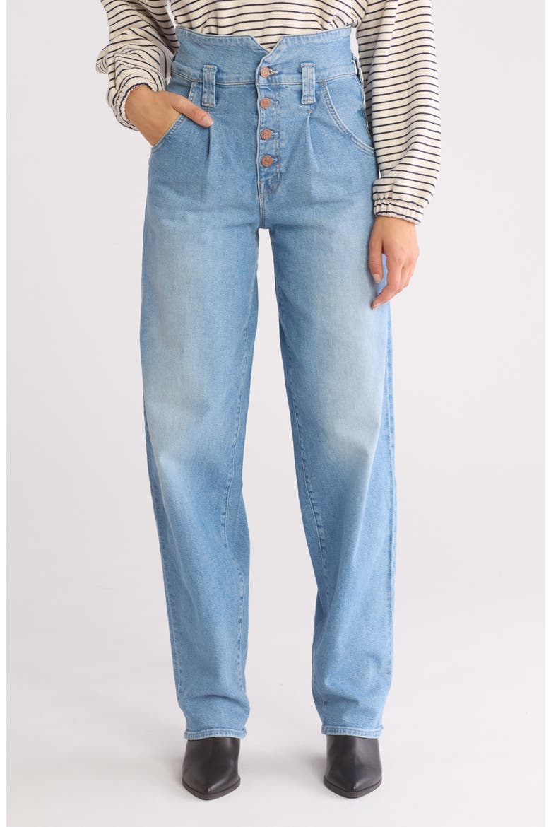 The Pixie Bandit Starlet Sneak Straight Leg Jeans, Main, color, LOVE ON THE BEAT