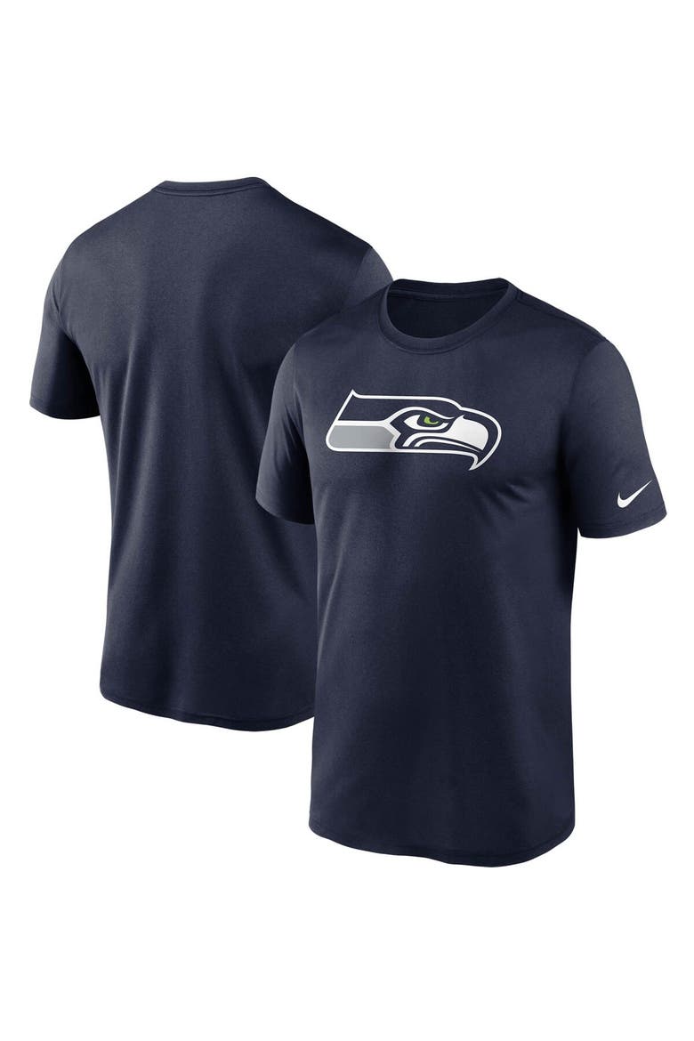 Men's Nike College Navy Seattle Seahawks Logo Essential Legend Performance T-Shirt, Main, color, Navy