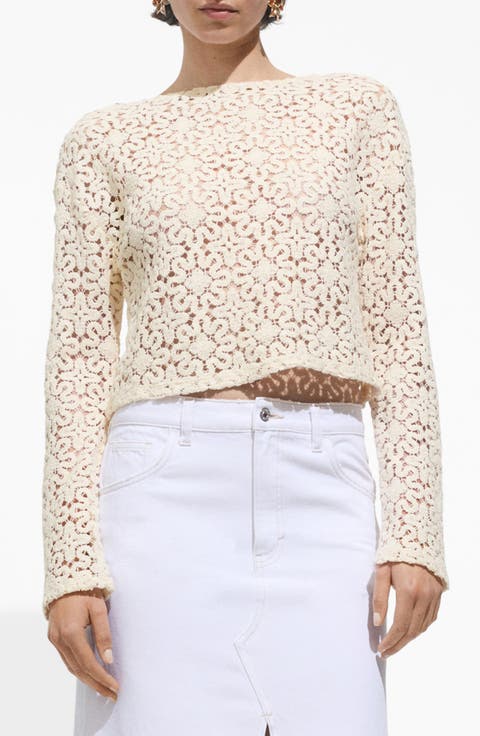 Sheer Floral Crop Top