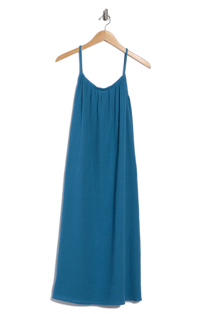 Eileen Fisher Organic Cotton Gauze Cami Maxi Dress, Alternate, color, Cascade