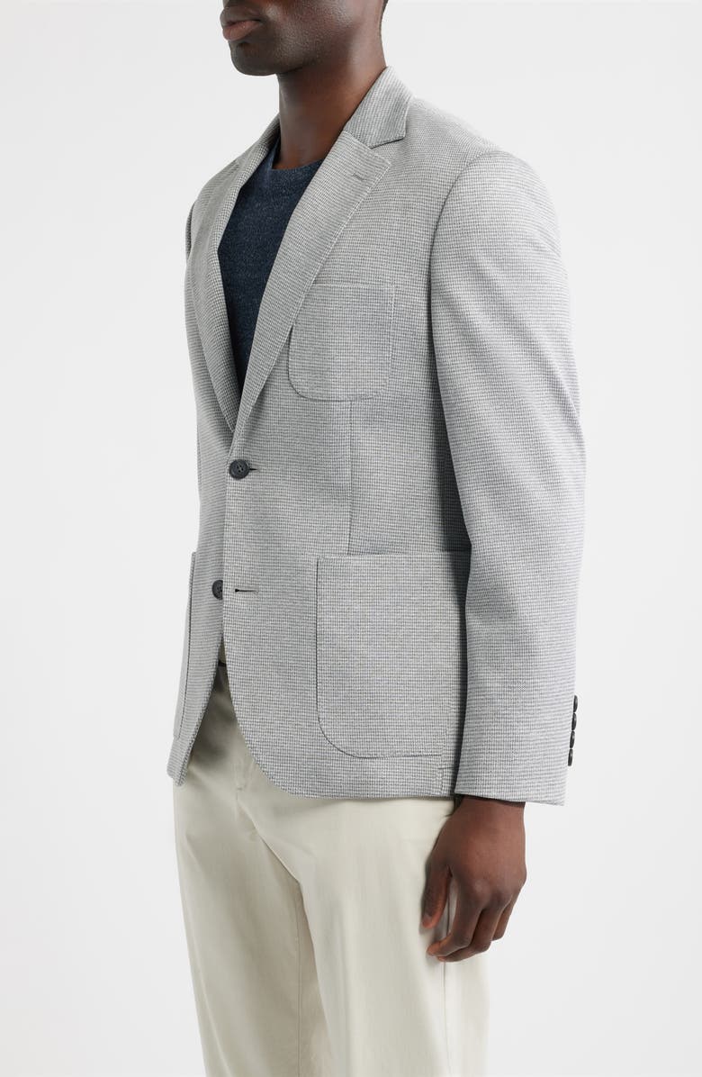 Nordstrom Henrik Trim Fit Grey Microcheck Knit Sport Coat, Alternate, color, 