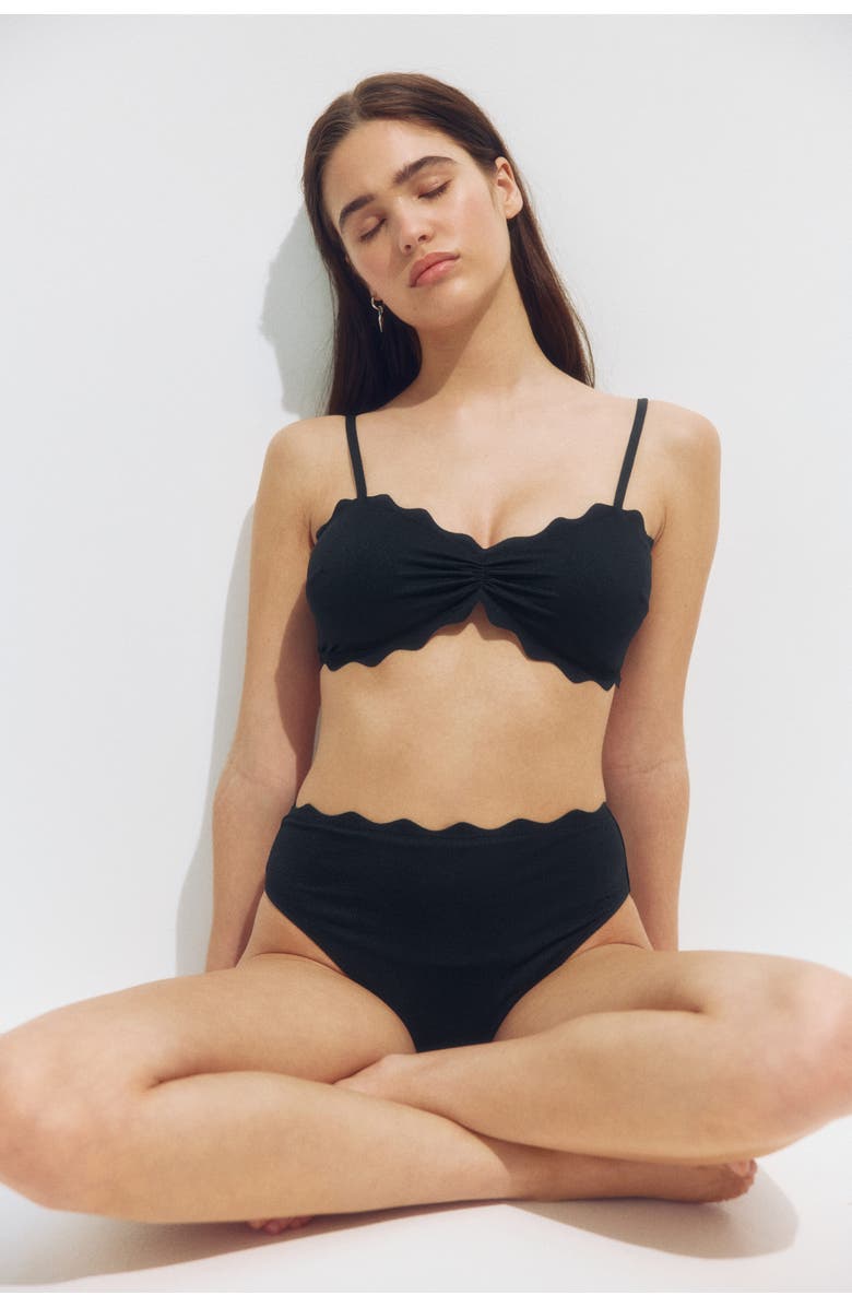 H&M Padded bikini top, Alternate, color, Black