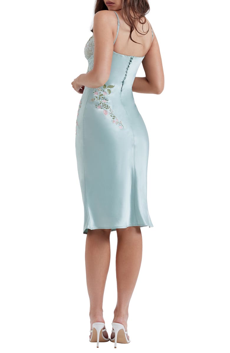 HOUSE OF CB Fallon Lace Satin Slipdress, Alternate, color, Light Jade