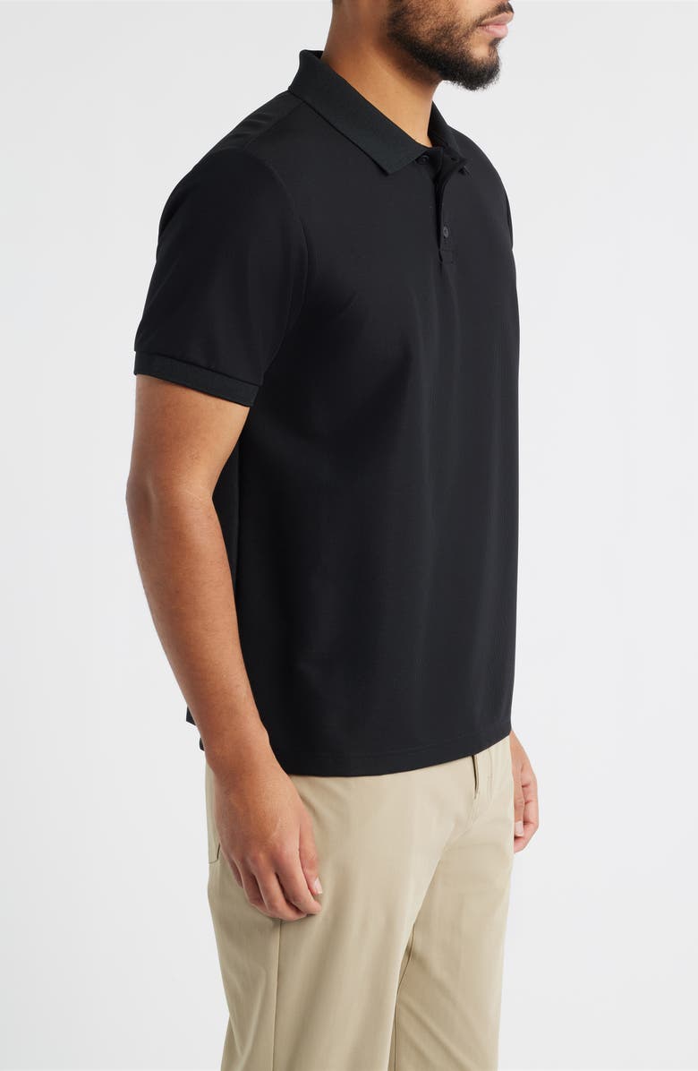 Zella Textured Performance Polo, Alternate, color, Black