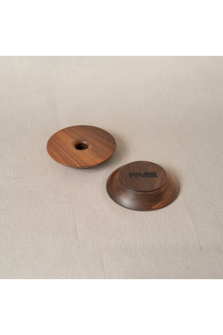 Dish Candlestick Holder Pair, Alternate, color, Brown