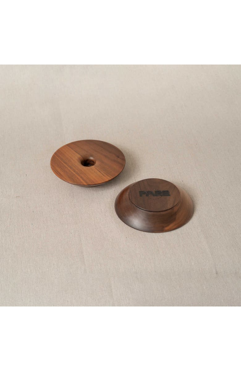 Pare Dish Candlestick Holder Pair, Alternate, color, Brown